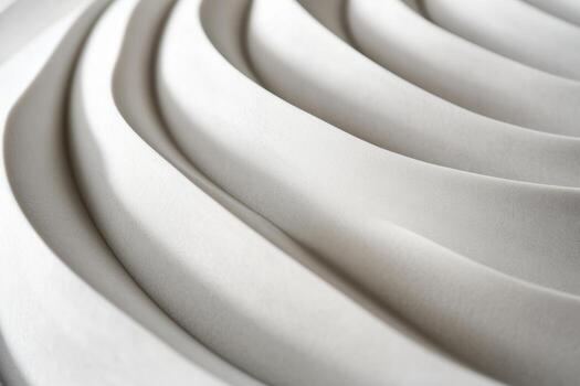 Sculptural curves of white texture in minimalist design photo