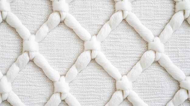 intrincado blanco tejido modelo en texturizado tela foto