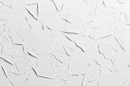Textured white wall with cracks and patterns from plaster photo