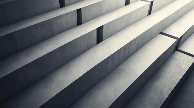 Modern concrete staircase with sleek lines and shadows photo