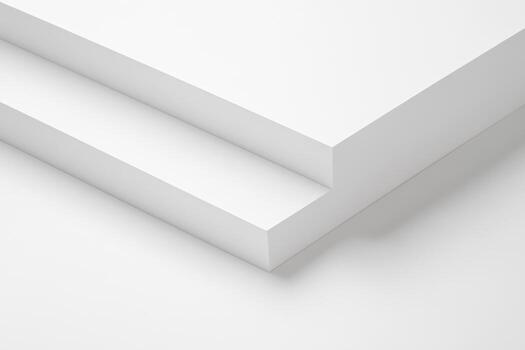 Clean white sheets of material arranged on a flat surface photo