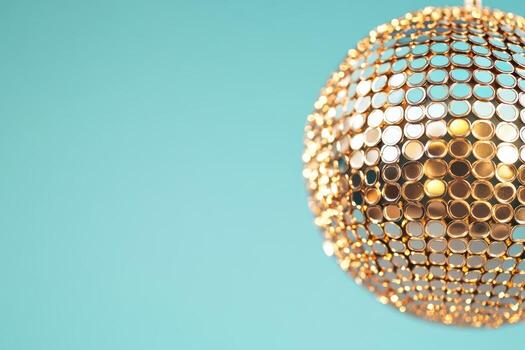 Shimmering disco ball reflects light in vibrant setting photo