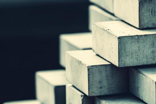 Wooden blocks stacked in a modern workshop setting photo