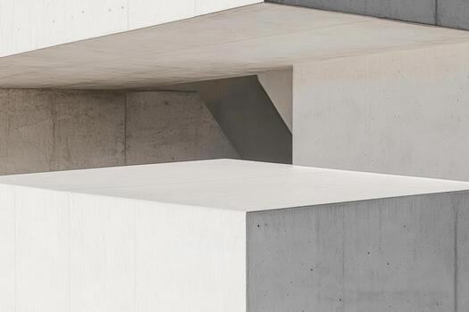 Modern concrete architecture with clean lines and angles photo