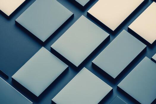 vistoso geométrico formas arreglado en un plano superficie foto