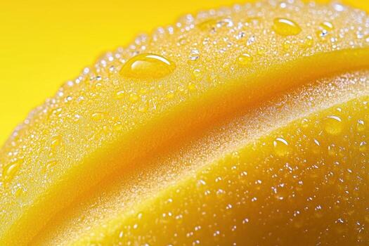 Close up of a lemon with water droplets on a bright background photo