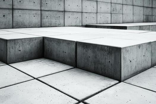 Concrete blocks create modern architectural design in urban space photo