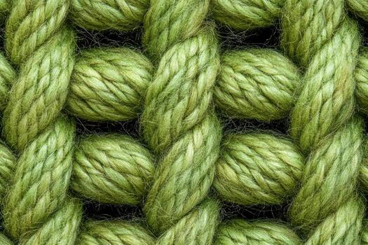 Textured green yarn woven into intricate pattern photo