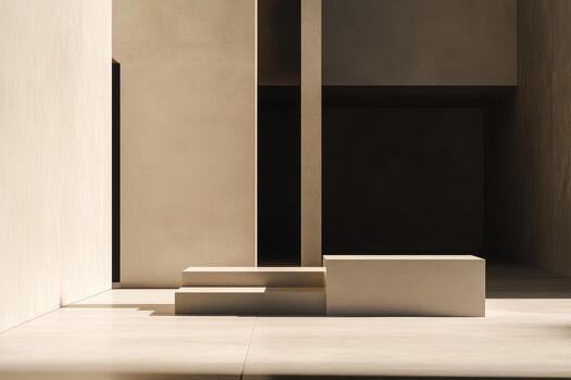 moderno arquitectónico espacio con ligero y sombra contrastes foto