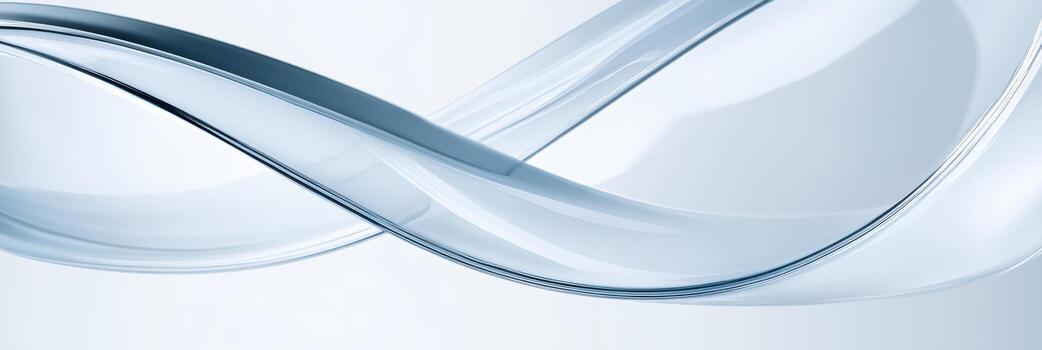 Smooth blue glass wave design in modern art display photo