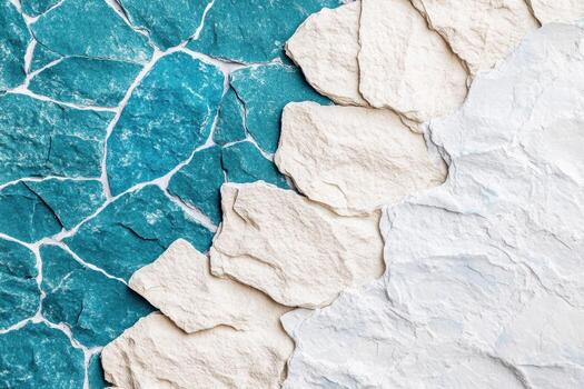 Unique turquoise and white stone pattern for design photo