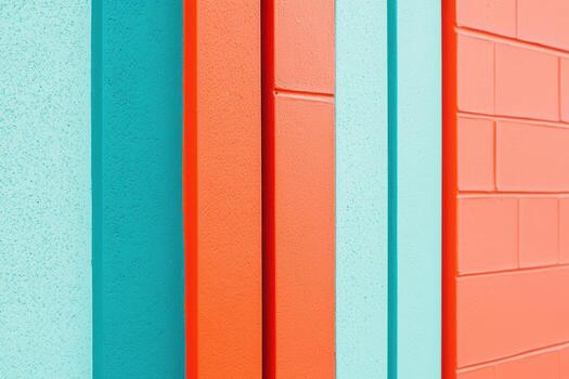 Brightly colored wall sections in an urban setting photo