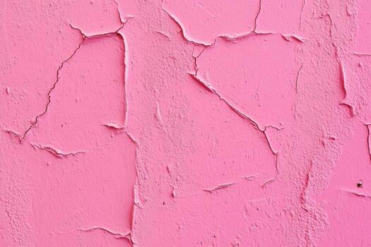 Vibrant pink wall texture with visible cracks and details photo