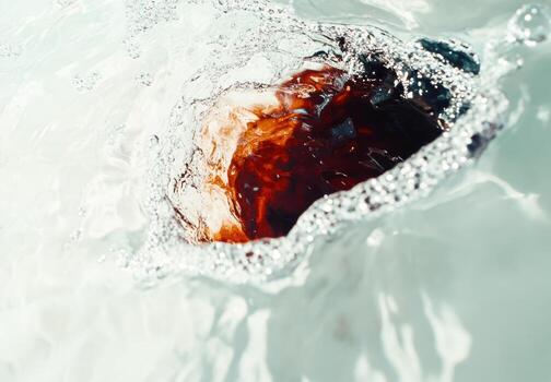 Close-up view of liquid creating ripples in water photo