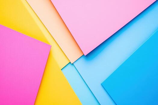 Vibrant arrangement of colorful paper sheets on a flat surface photo