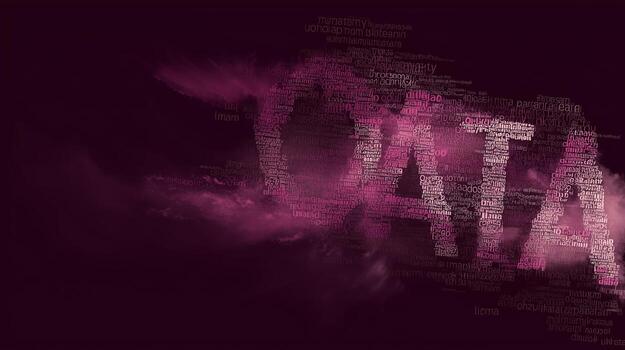 Creative data visualization concept with words forming the term data in abstract design photo
