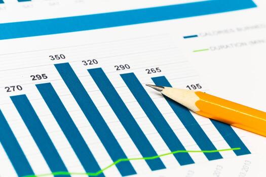 Analysis of financial trends through bar graphs and data visualization techniques photo