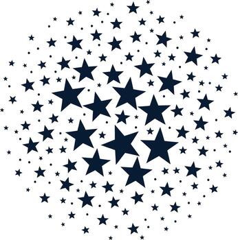 azul estrella modelo arreglado en círculo, resumen cósmico diseño vector