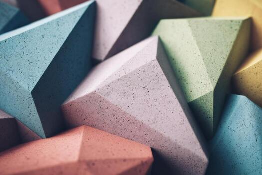 Colorful geometric shapes create a modern artistic display photo