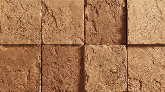Brown textured tiles arranged in a square pattern on display photo