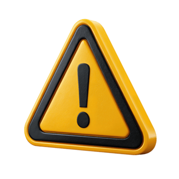 lucido triangolare avvertimento cartello con esclamazione marchio, arrotondato angoli e grassetto schema, attenzione simbolo disegno, isolato su trasparente sfondo. png