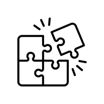 Puzzles connect, linear icon. Line with editable stroke vector