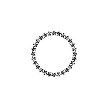 Set of round frames with stars arranged in a circle isolated on white background. Prize, success or award banner. Starry ring emblem with empty space. graphic illustration. vector