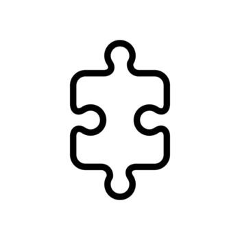 Four Puzzle icon in line design. Puzzle, four, pieces, fit, connection, teamwork, strategy on white background . Four Puzzle editable stroke icon vector