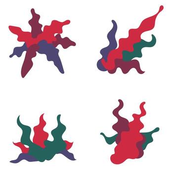 Collection of colorful abstract blob organic shapes in flat minimal style, great for background, decoration, branding, poster, cover, and creative modern projects. vector