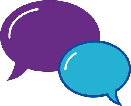 Two Overlapping Speech Bubbles Icon chat message vector