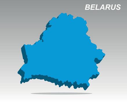 Clean 3D map of Belarus with a modern design vector