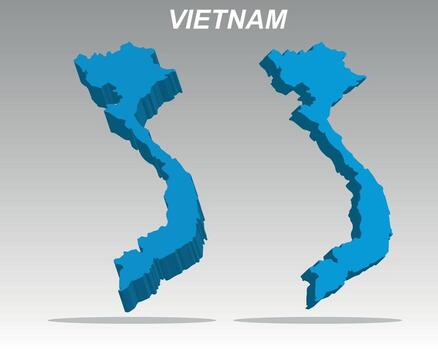 Clean 3D map of Vietnam with a modern design vector