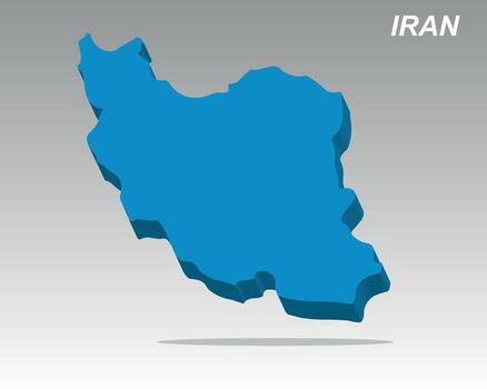 Clean 3D map of Iran with a modern design vector