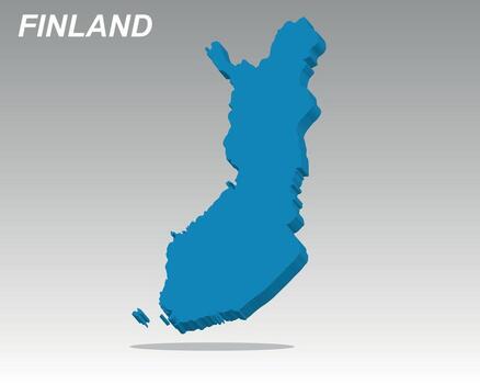 Clean 3D map of Finland with a modern design vector