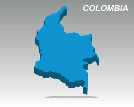 Clean 3D map of Colombia with a modern design vector
