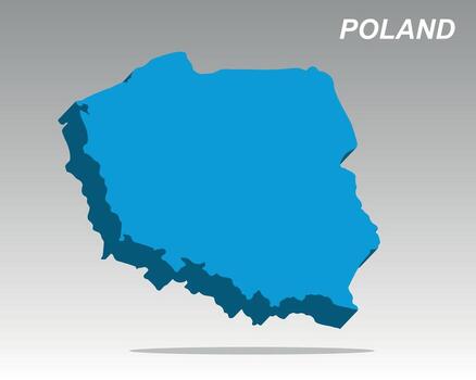Clean 3D map of Poland with a modern design vector