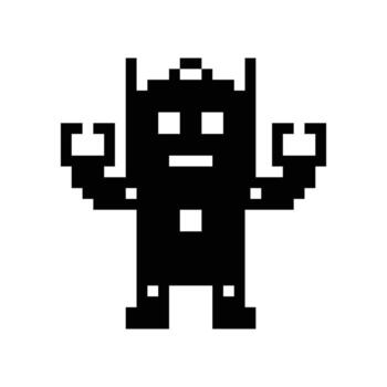 8 poco Arte robot robótico computadora mente máquina aprender ai charla larva del moscardón píxel decoración. vector