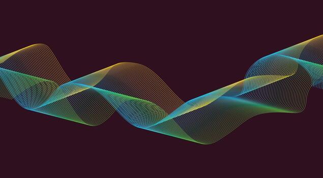 Abstract Blend Lines Wavy Design Background Colorful Gradient Illustration vector
