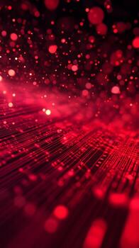 Abstract Red Background with Dots and Lines Creating a Dynamic Digital Landscape photo