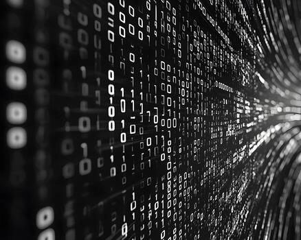 Dynamic Representation of Binary Code in a Vivid Digital Space photo