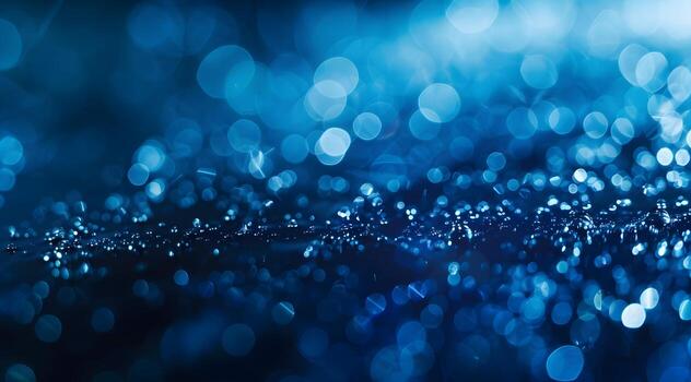 Sparkling Blue Background with Shimmering Bokeh Effects for a Captivating Visual Experience photo