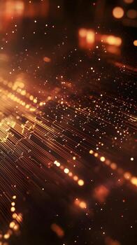 Abstract Digital Background with Golden Particles and Light Trails Creating an Enigmatic Atmosphere photo