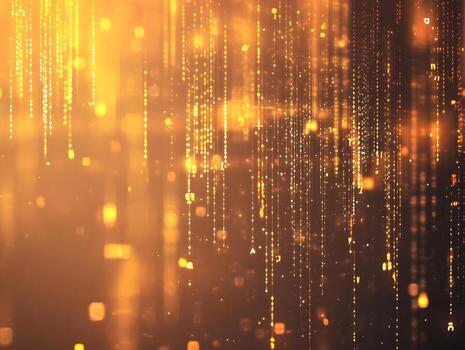 Dazzling Abstract Light Patterns with Glowing Golden Lines and Particles photo