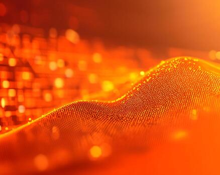 Abstract Orange Texture with Bokeh Effect and Gleaming Particles in Dynamic Composition photo