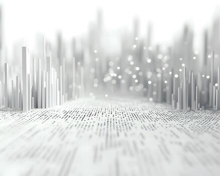 Abstract Digital Landscape with Data Visualization and Blurry Backdrop photo