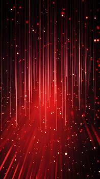 Dynamic Red Abstract Background with Vertical Lines and Light Particles photo