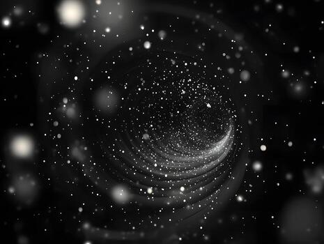 Grayscale Abstract Tunnel with Illuminated Particles photo
