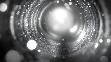 escala de grises espiral túnel con bokeh luces foto