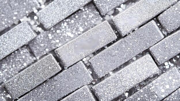 Silver Glitter Rectangular Objects in Overlapping Pattern photo