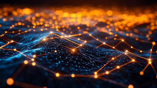 Abstract Network Data Visualization photo